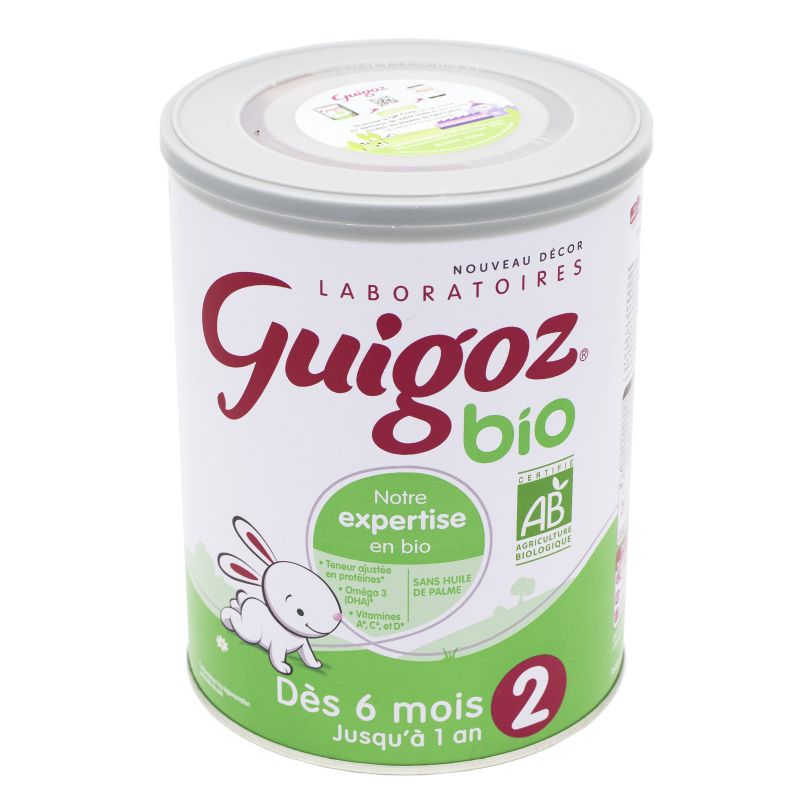 GUIGOZ 2 BIO 800g Lait en Poudre Nourrissons de 6 à 12 mois Procédé