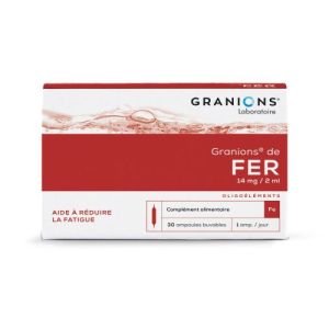 GRANIONS DE FER, solution buvable - 30 ampoules 2 ml