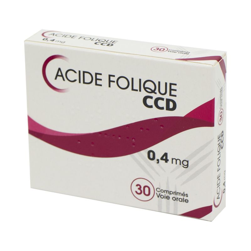 CCd Acide Folique 0,4 mg, 30 comprimés Pharmacie du Centre 80300 ALBER