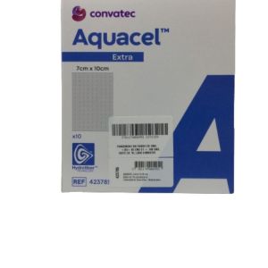 AQUACEL Extra 7 x 10 cm - Pansement Absorbant HydroFiber Stérile - Fibres de Renfort - Bte/10 - 3701174004951