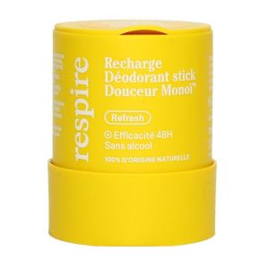 RESPIRE - Refresh deodorant stick douceur monoi recharge bio 50g