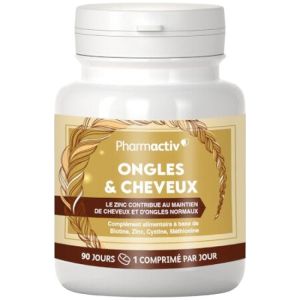 PHARMACTIV - Complément Alimentaire - Ongles & Cheveux - Cure de 3 mois - 90 comprimés - 3661803643954