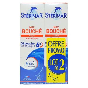 STERIMAR Nez bouché bébé dès 3 ans spray hypertonique 2x100ml