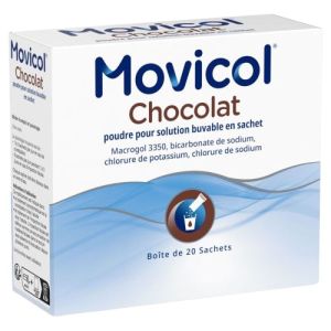 Movicol Arôme chocolat, poudre pour solution buvable - 20 sachets