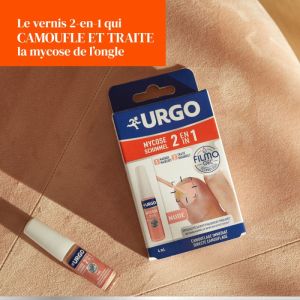URGO FILMOGEL Mycose 2 en 1 - 4ml + 5 Limes - Traitement de la Mycose des Ongles (onychomycose) - Dès 16 ans