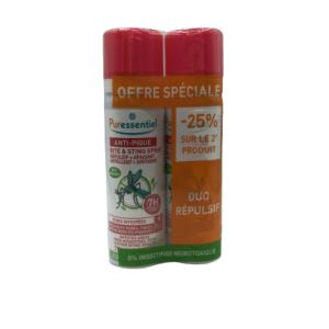 PURESSENTIEL ANTI-PIQUE Spray Répulsif et Apaisant LOT DE 2 - 75ml - Zones Infestées - 3701056804808