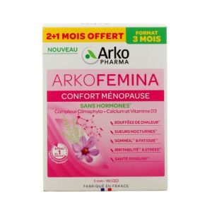 ARKOPHARMA- arkofemina - confort menopause - sans hormones - 3 mois - 180 gelules