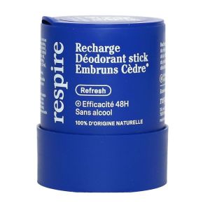 RESPIRE - Refresh deodorant stick embruns cèdre recharge bio 50g
