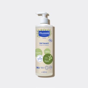 MUSTELA BIO Gel Lavant 400ml Certifié Bio, sans Parfum - Huile d' Olive Bio, Aloe Vera Bio