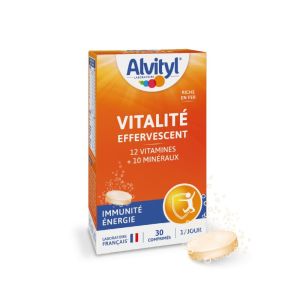 ALVITYL VITALITE 30 Comprimés Effervescents - Dès 12 Ans -  12 Vitamines, 10 Minéraux