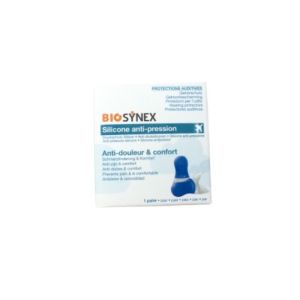 BIOSYNEX - Protections Auditives , silicone anti-pression , anti-douleur & confort - ADULTE / BLEU- 3532678592190