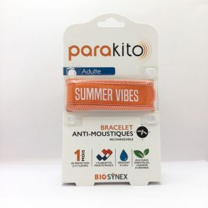 PARAKITO Bracelet ORANGE SUMMER VIBES  - Bracelet Anti Moustiques Rechargeable Couleur Orange - Prévention Naturel, 3532678600529