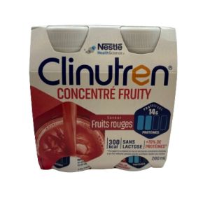 CLINUTREN CONCENTRE FRUITY Fruits Rouges 4x 200ml - Dénutrition - 300 kcal / 14g Protéines