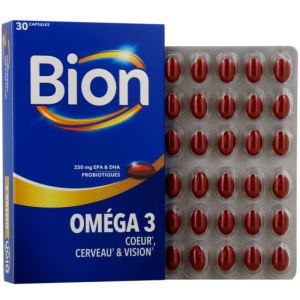 Bion 3 - Oméga 3 - Coeur, cerveau & vision - 30 Capsules