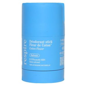 RESPIRE - Déodorant solide stick rechargeable fleur de coton bio 50g