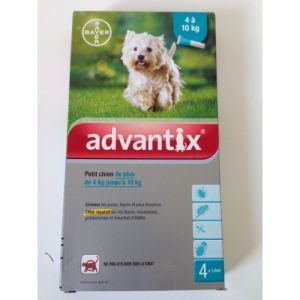 ADVOCATE MOYENS CHIENS  4 kg et 10 kg - SPOT-ON - Bte/3 x 1.0 ml - BAYER SANTE ANIMALE