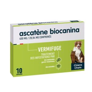 BIOCANINA ASCATENE - Vermifuge Polyvalent Anti Parasitaire Contre les Vers Ronds et Bers Plats des C