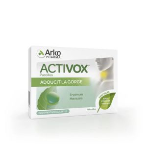 ACTIVOX Pastilles Sans Sucre Arôme Menthe Eucalyptus - 24 Pastilles