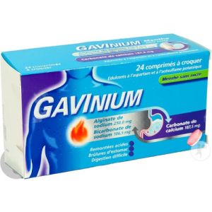 Gavinium - Remontées acides, brûlures d'estomac, 24 comprimés à croquer
