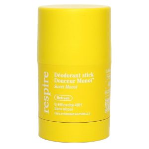 RESPIRE - Déodorant stick douceur monoï 48h sans alcool 50g