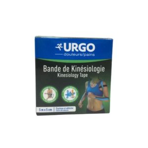 URGO - tape- Bande de kinésiologie , 5m x 5 cm - Multi-localisation - Couleur Noir - 3664492000619
