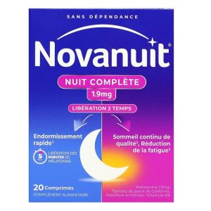 Novanuit Nuit complète 1,9mg libération 2 temps 20 comprimés
