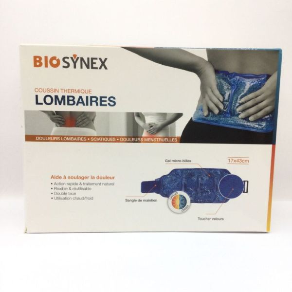 BIOSYNEX , Coussin Thermique Lombaires , 17 X 43 cm , Chaud/Froid, 3700609705265