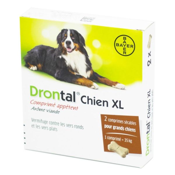 DRONTAL P XL CHIENS Vermifuge pour Chien à partir de 17.5 kg contre les Vers Ronds et les Vers Plats