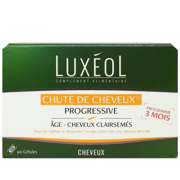 LUXEOL Chute de cheveux progressive 3 mois 90 gélules - 3760397080272