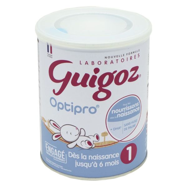 Lait bébé en poudre OPTIPRO 1er âge GUIGOZ : la boite de 2 sachet de 600g +  1 mesurette à Prix Carrefour