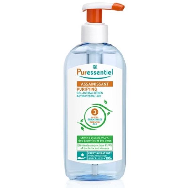 PURESSENTIEL ASSAINISSANT Gel Anti-bactérien hydro alcoolique aux 3 Huiles Essentielles - Fl/250ml