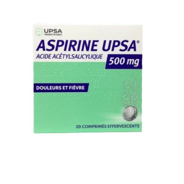 Aspirine UPSA 500 mg, 20 comprimés effervescents