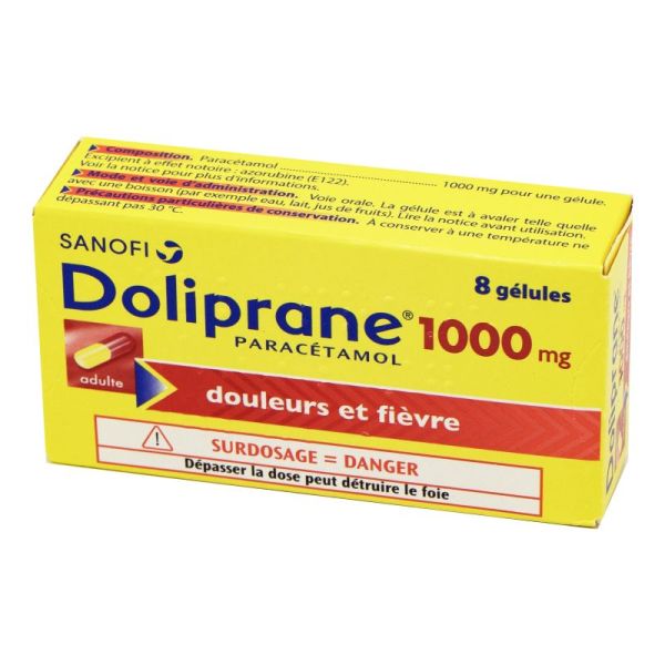 Doliprane 1000 mg effervescent - Paracétamol - Douleur et fièvre