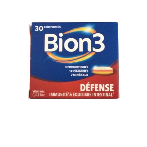 BION 3 DEFENSE ADULTES 30 Comprimés - Complément Alimentaire Aidant à Maintenir les Défenses Naturel