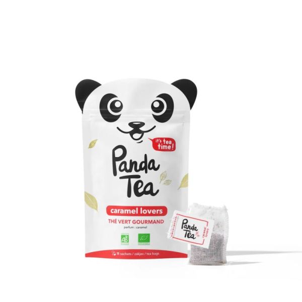 PANDA TEA - Caramel Lovers - Thé vert gourmand - 18 sachets - 3760293233253