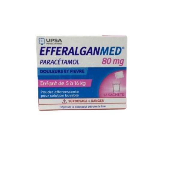 Efferalganmed 80 mg, poudre effervescente - 12 sachets