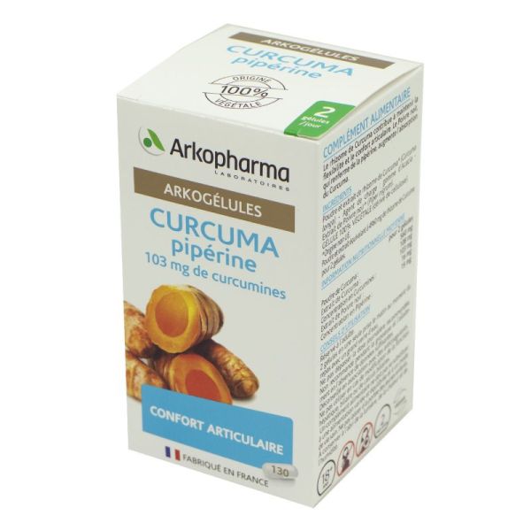 Arkogélules Curcuma Pipérine Bio 130 gélules - Grande pharmacie de