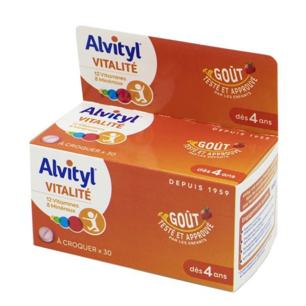Alvityl - Solution buvable multivitaminée - 11 vitamines 100% des VNR - Dès  3 ans, goût fruité - 150mL : : Hygiène et Santé