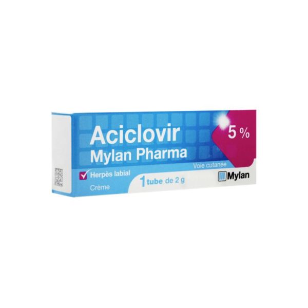 ACICLOVIR MYLAN PHARMA 5 %, crème, tube de 2g - 3400935400567