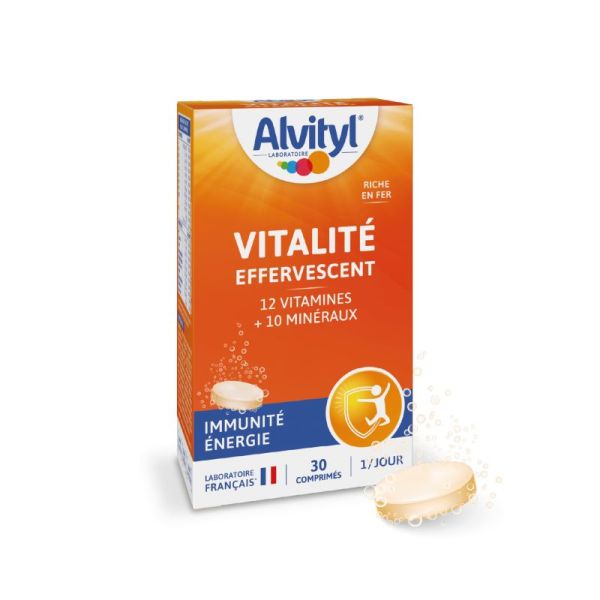 ALVITYL VITALITE 30 Comprimés Effervescents - Dès 12 Ans -  12 Vitamines, 10 Minéraux