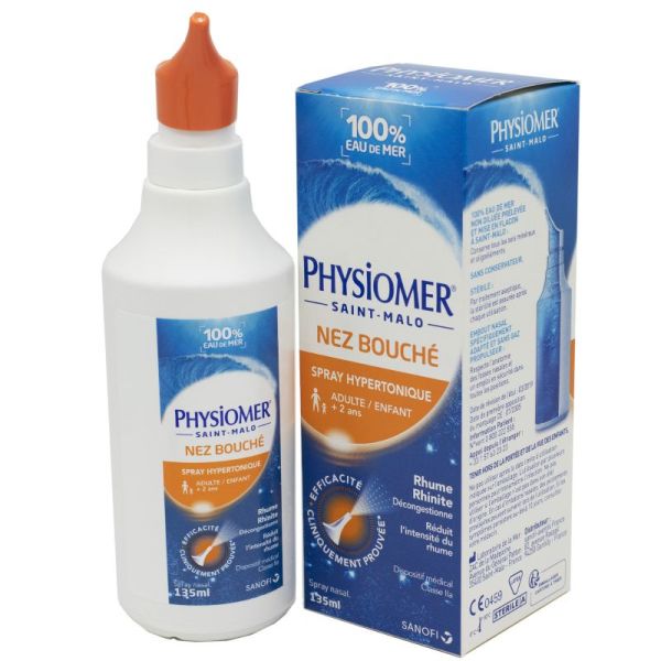 PHYSIOMER Nez Bouche Spray Hypertonique 135ml - Rhume, Rhinite
