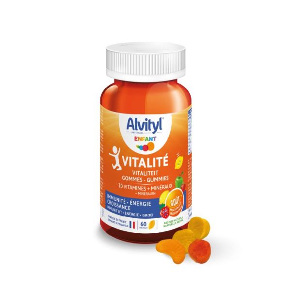 ALVITYL VITALITE 60 Gommes à Mâcher - Dès 4 Ans - 10 Vitamines et Minéraux