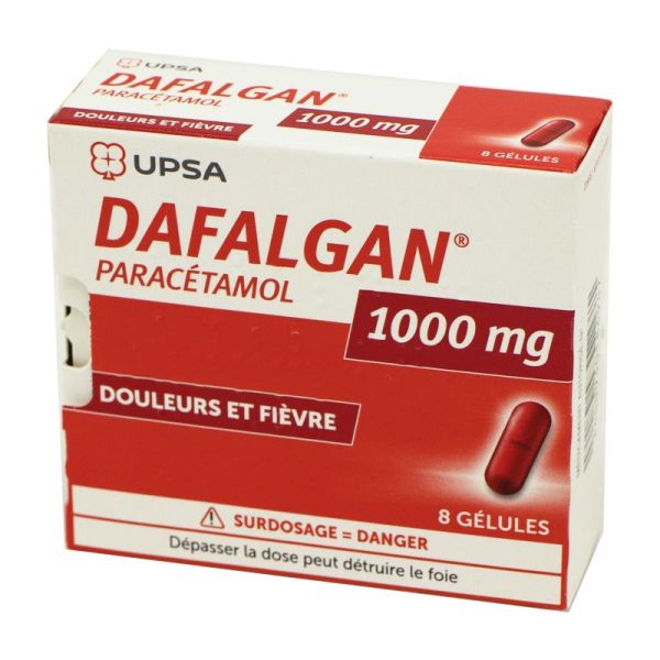 Doliprane 1000 mg Douleurs et Fièvre 8 Comprimés