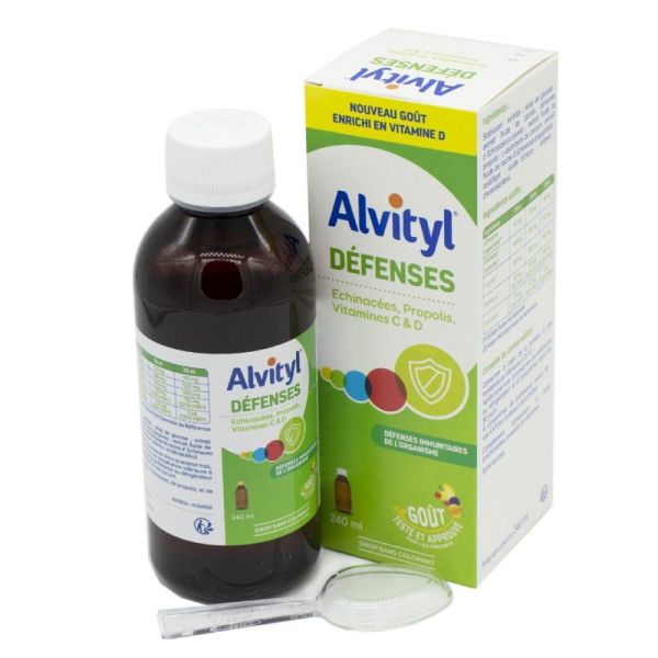 Alvityl - Sirop Défenses Immunitaires - Echinacées, Propolis, Vitamines C &  D - Dès 3 ans - 240 ml : : Hygiène et Santé