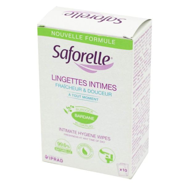 SAFORELLE Lingettes nettoyantes intime x 10 - Pharmacie Prado Mermoz