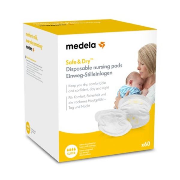 Medela Safe & Dry Super 60 Coussinets d'Allaitement à Usage Unique  7612367043267