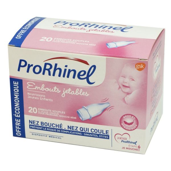 ProRhinel Embouts Jetables 2 x 20 Pas Cher - Nez et oreilles bébé