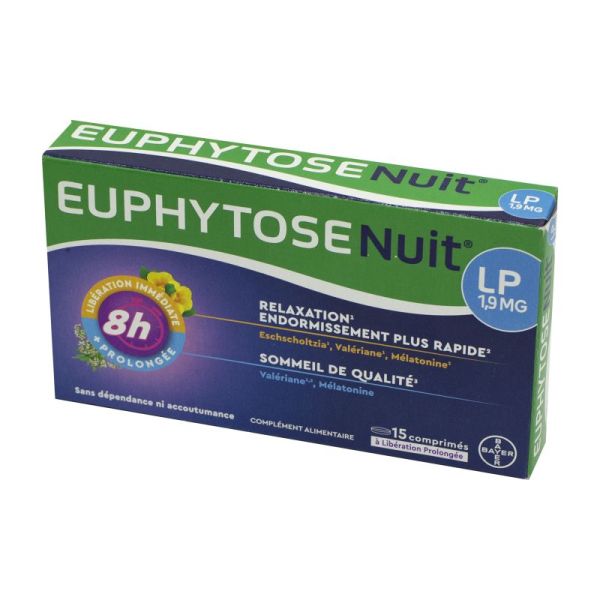 Euphytose Nuit LP 1,9 mg - Plantes et mélatonine libération prolongée