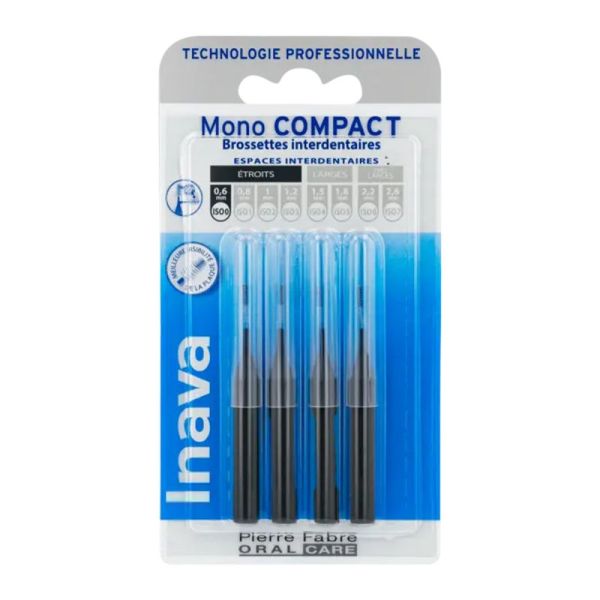 INAVA 4 Brossettes interdentaires Mono Compact 1.5mm ISO4 ROUGE